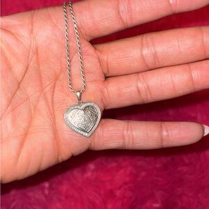 Elegant Silver Heart Pendant Necklace